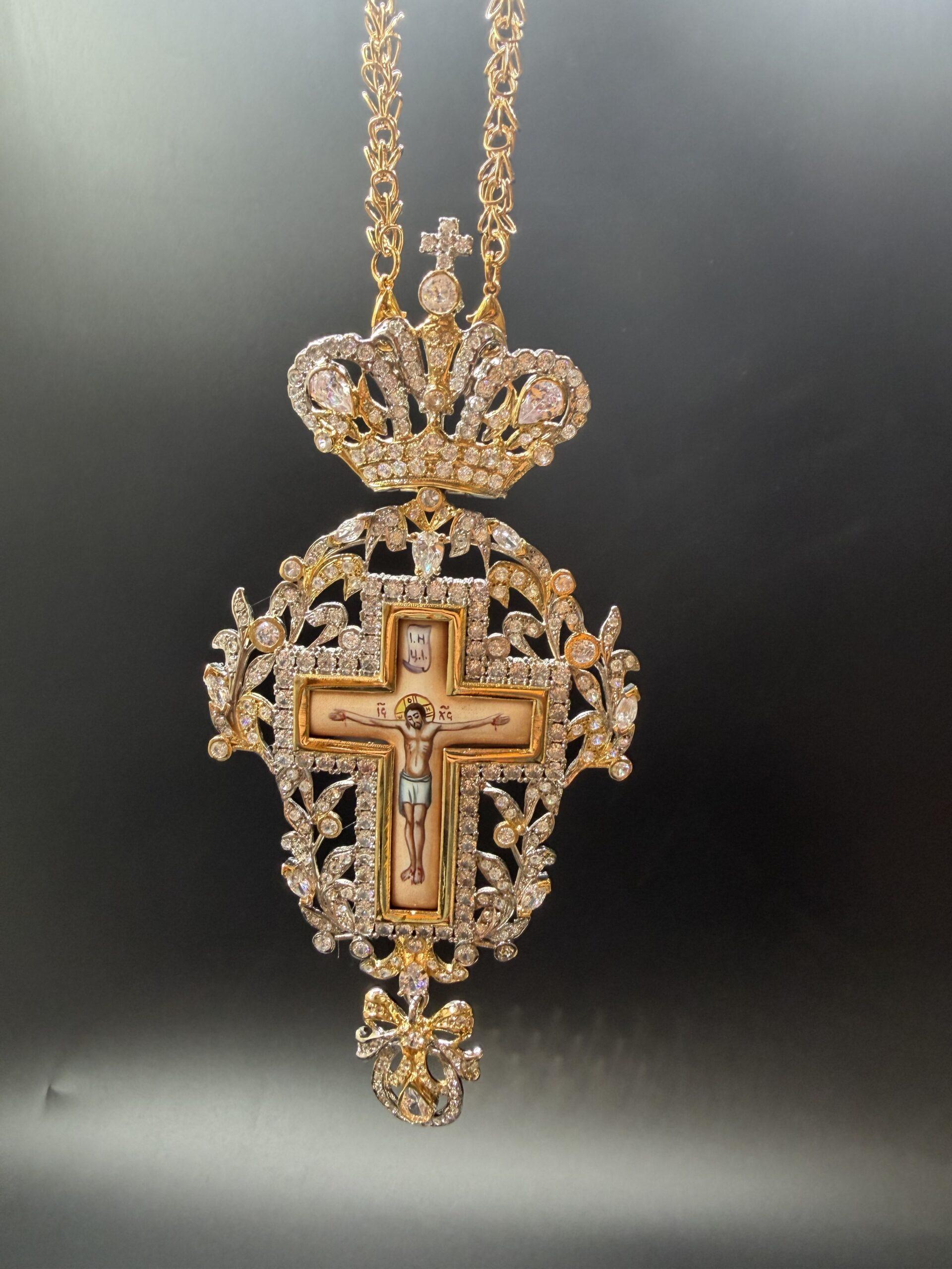 Pectoral Cross, Byzantine Cross, Orthothox and Catholic Cross, Priest Cross, Bishop Cross, Archbishop Gift, Orthothox gift 0000141