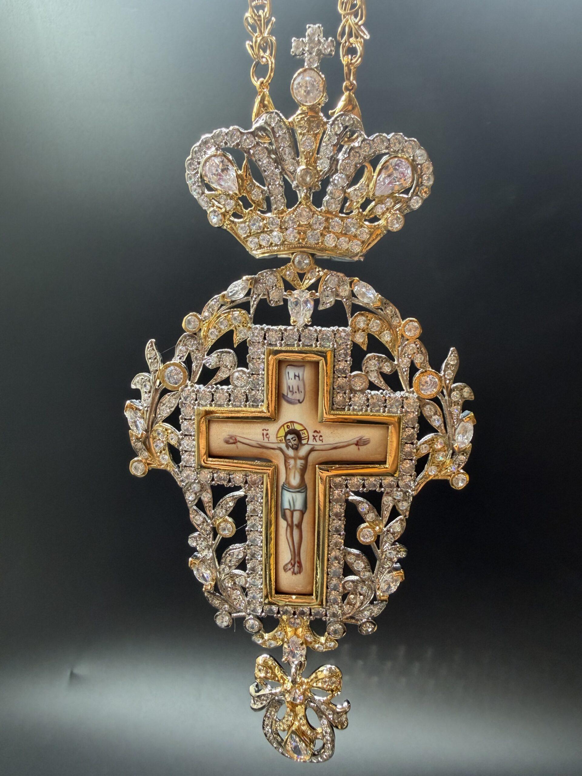 Pectoral Cross, Byzantine Cross, Orthothox and Catholic Cross, Priest Cross, Bishop Cross, Archbishop Gift, Orthothox gift 0000141 - Image 3