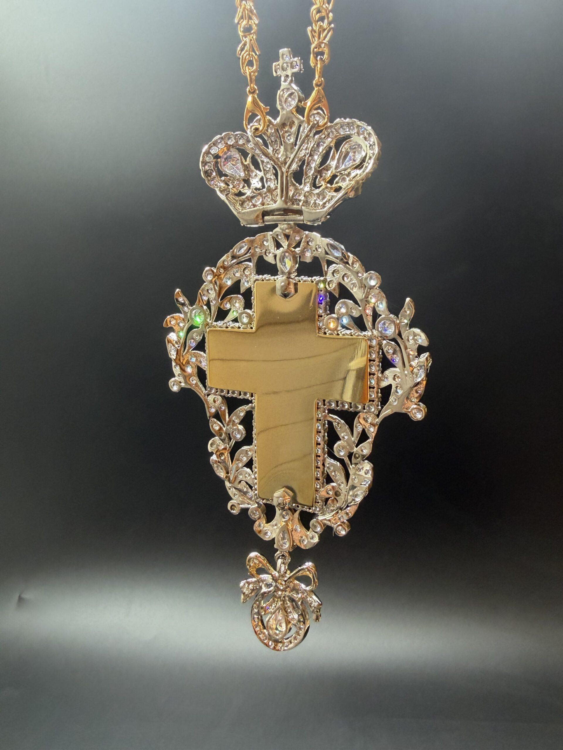 Pectoral Cross, Byzantine Cross, Orthothox and Catholic Cross, Priest Cross, Bishop Cross, Archbishop Gift, Orthothox gift 0000141 - Image 2