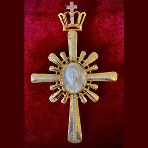 Pectoral Cross Hand carved enamel in ivory