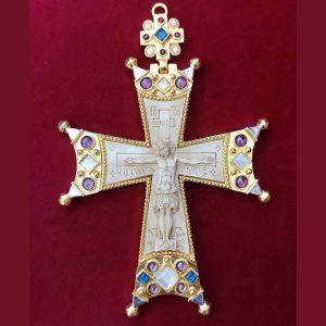 Pectoral Cross hand carved in recin