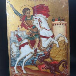 Handpainted Saint George Hagiography Icon