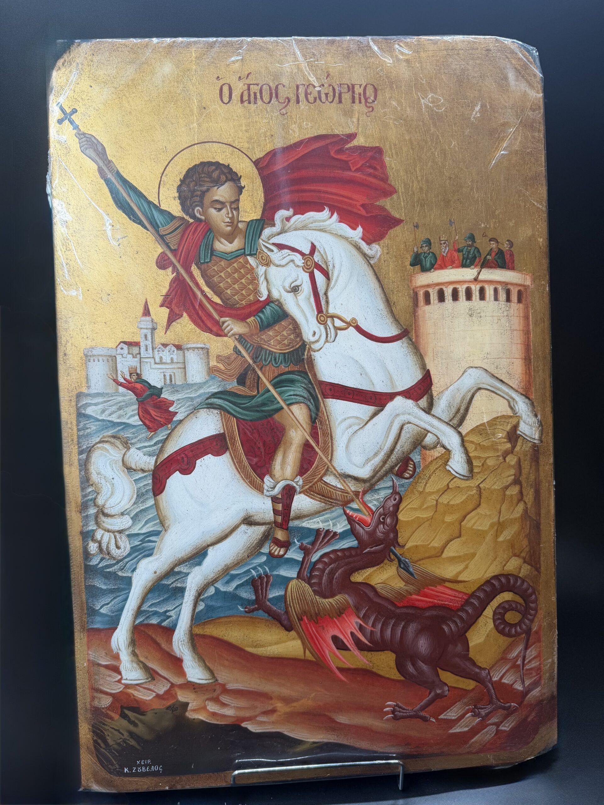 Handpainted Saint George Hagiography Icon