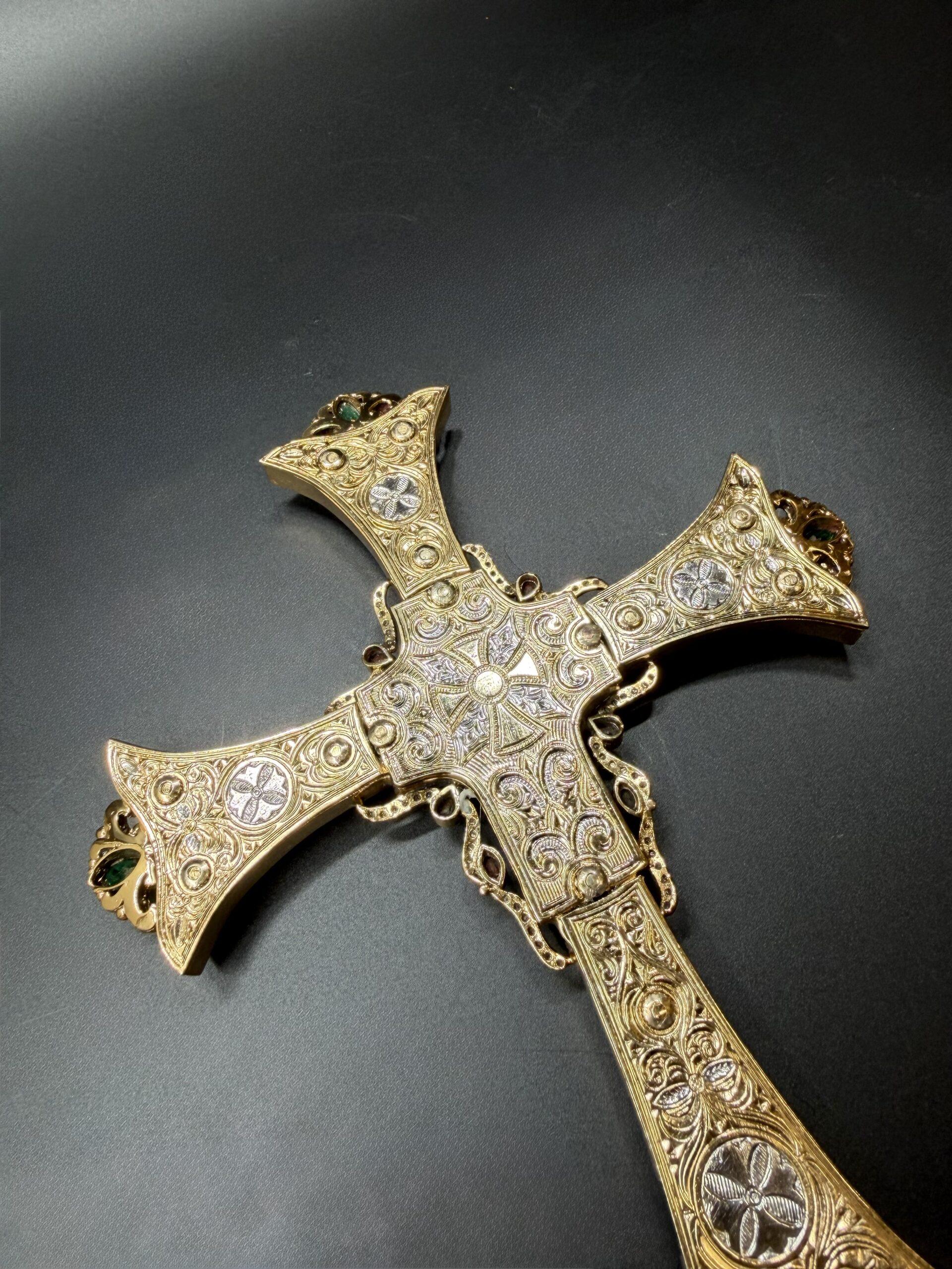 Handmade Priest Blessing Cross-000312 - Image 4