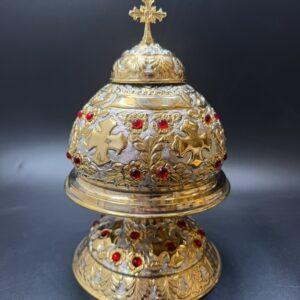 Reliquary with zircon stones, Handmade Reliquary, Relic box, Catholic Reliquary, Orthodox Reliquary, Saint Relics, Church gift 0017