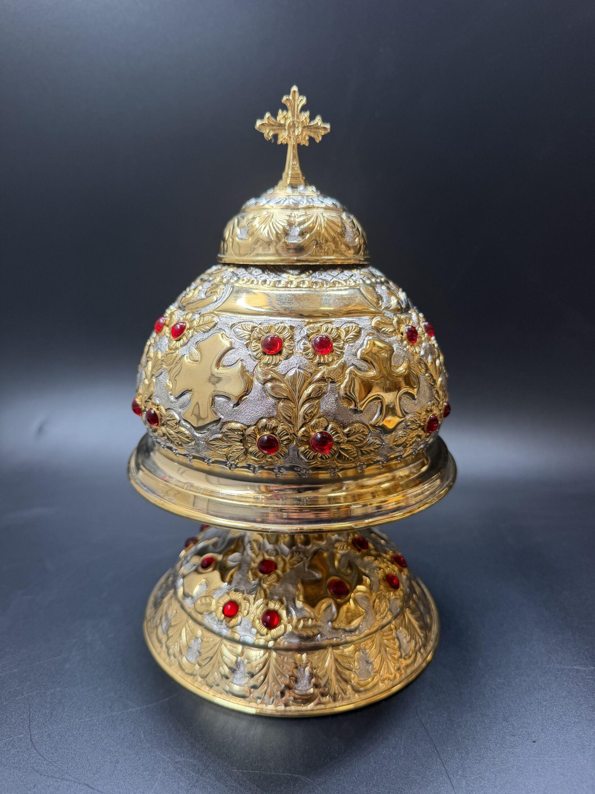 Reliquary with zircon stones, Handmade Reliquary, Relic box, Catholic Reliquary, Orthodox Reliquary, Saint Relics, Church gift 0017