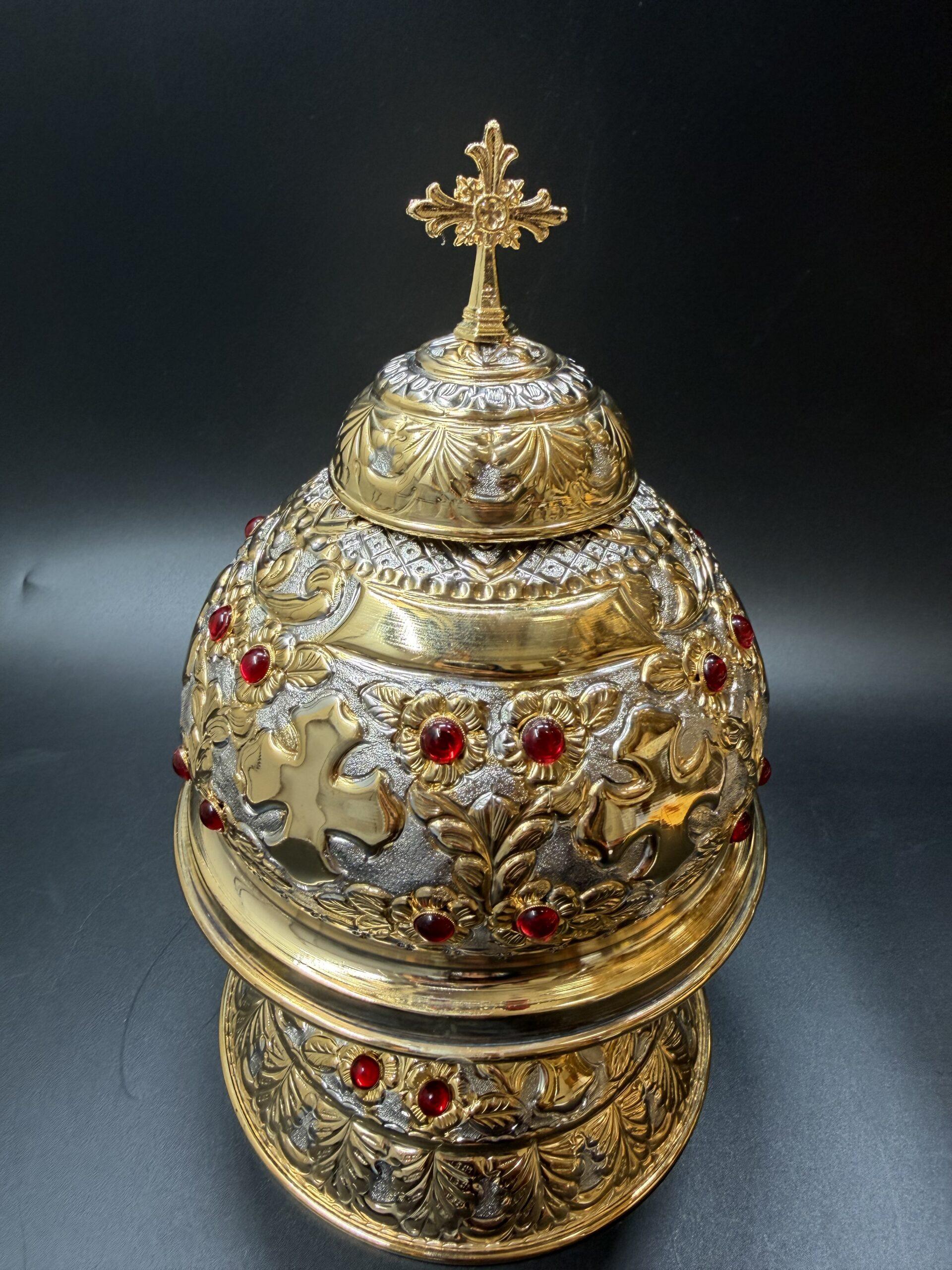 Reliquary with zircon stones, Handmade Reliquary, Relic box, Catholic Reliquary, Orthodox Reliquary, Saint Relics, Church gift 0017 - Image 2
