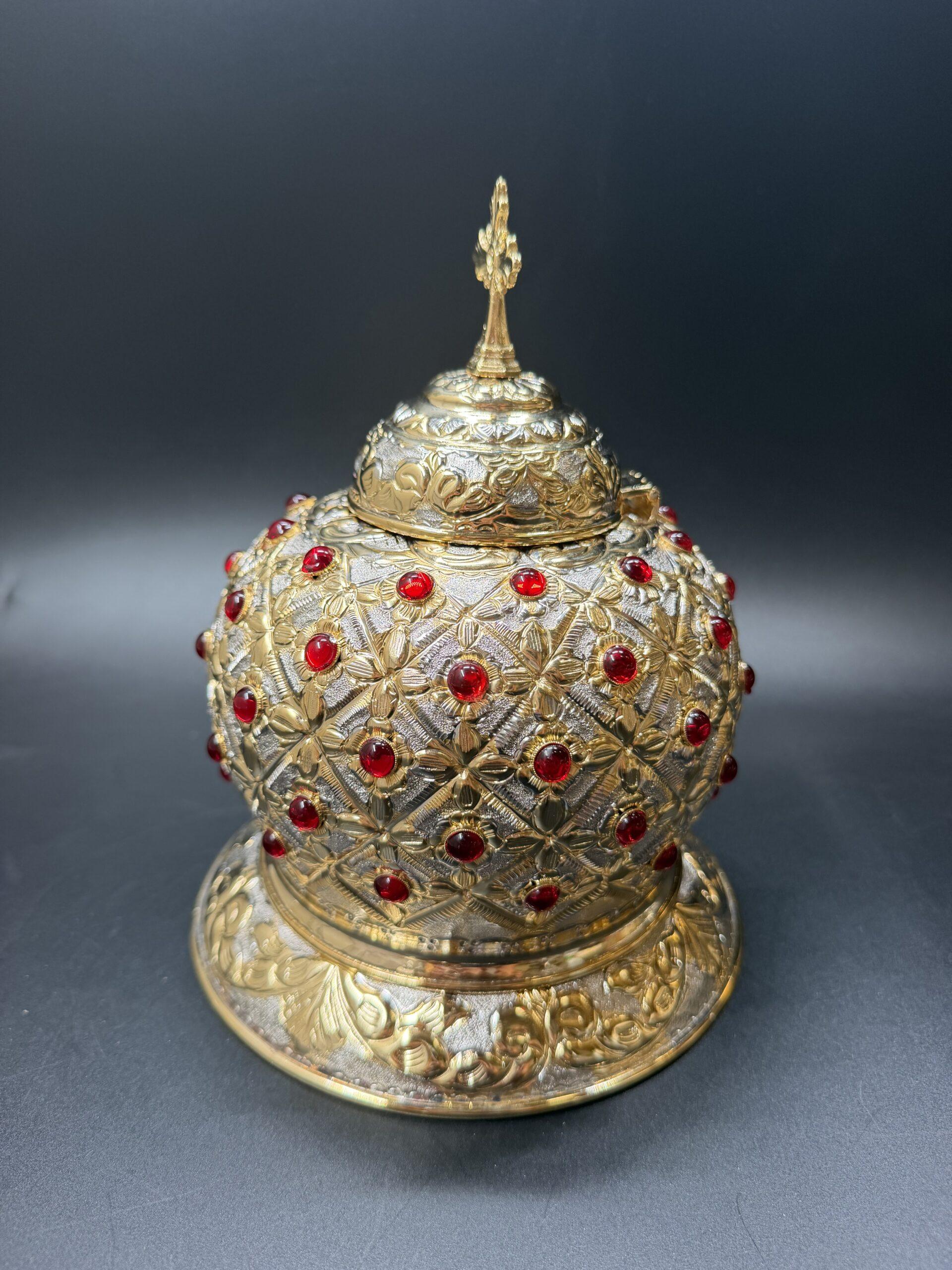 Reliquary with red zircon stones, Handmade Reliquary, Relic box, Catholic Reliquary, Orthodox Reliquary, Saint Relics, Church gift 0001 - Image 4
