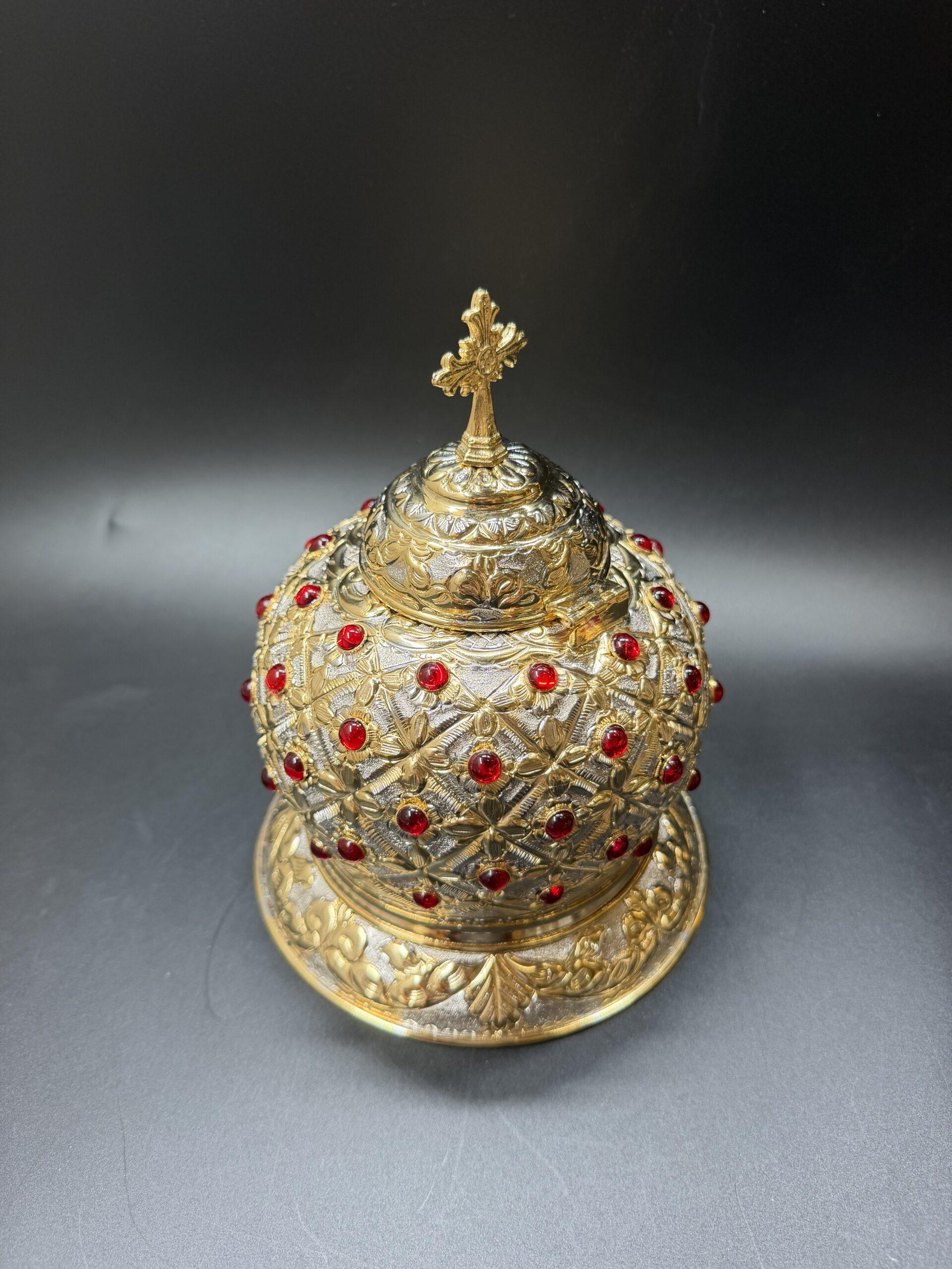 Reliquary with red zircon stones, Handmade Reliquary, Relic box, Catholic Reliquary, Orthodox Reliquary, Saint Relics, Church gift 0001 - Image 5