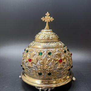 Reliquary with zircon stones, Handmade Reliquary, Relic box, Catholic Reliquary, Orthodox Reliquary, Saint Relics, Church gift 0004