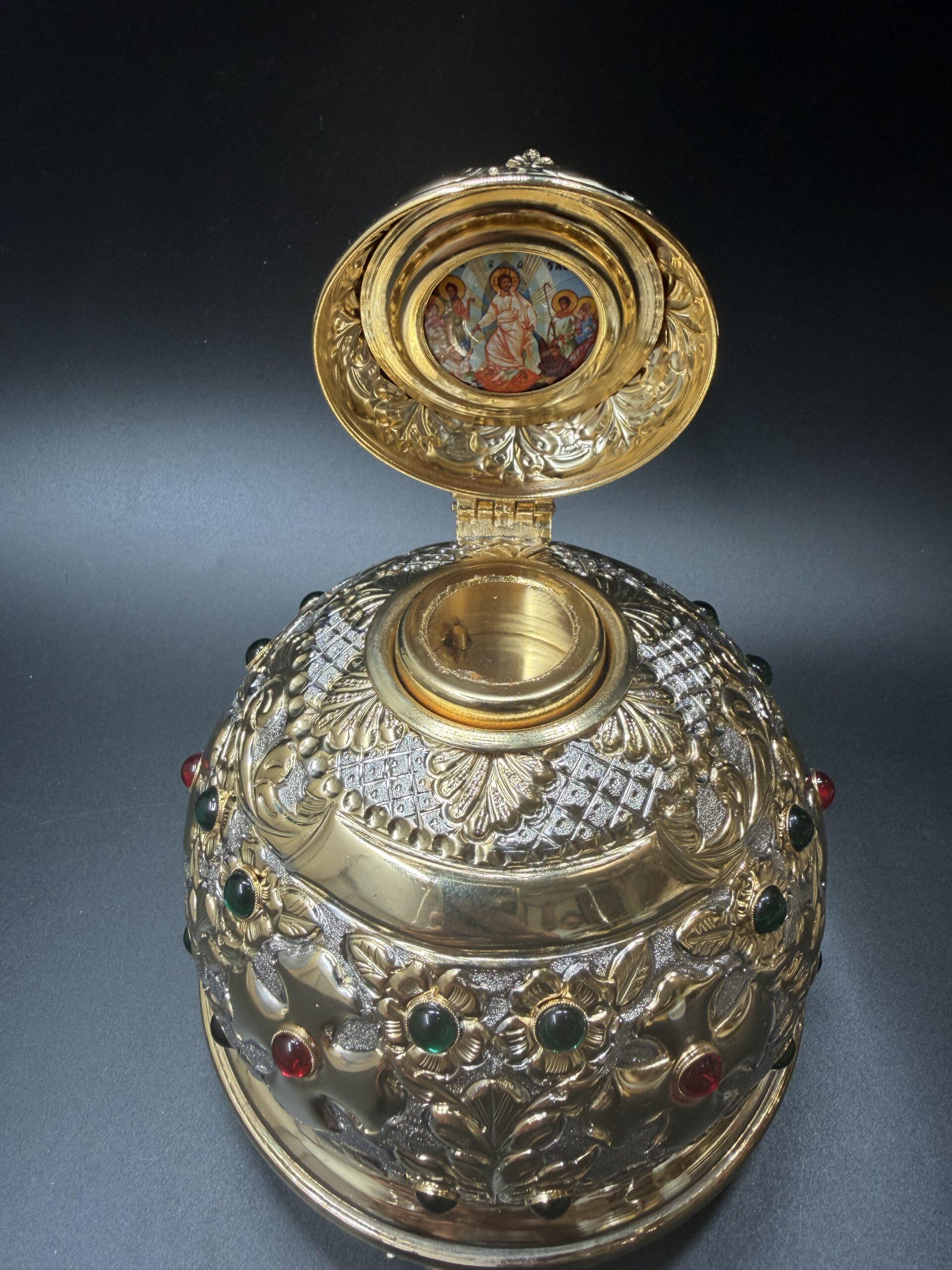 Reliquary with zircon stones, Handmade Reliquary, Relic box, Catholic Reliquary, Orthodox Reliquary, Saint Relics, Church gift 0004 - Image 3