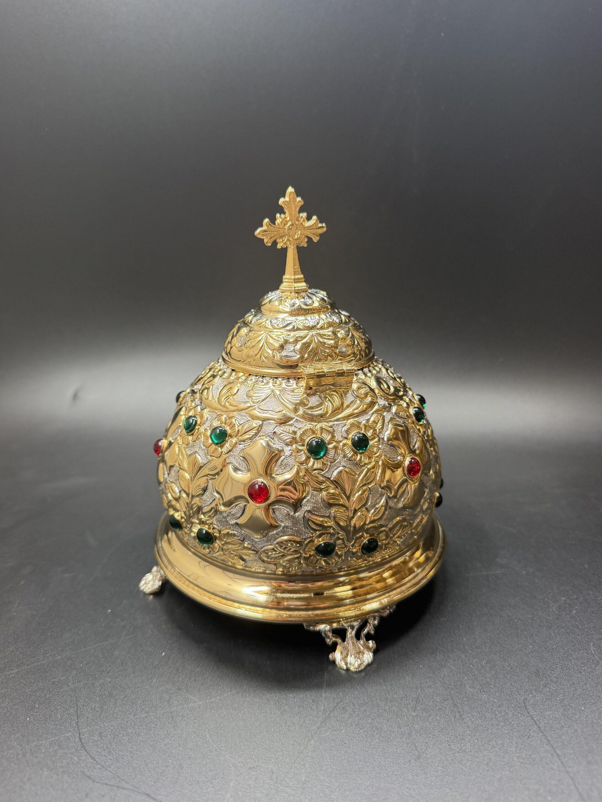 Reliquary with zircon stones, Handmade Reliquary, Relic box, Catholic Reliquary, Orthodox Reliquary, Saint Relics, Church gift 0004 - Image 4