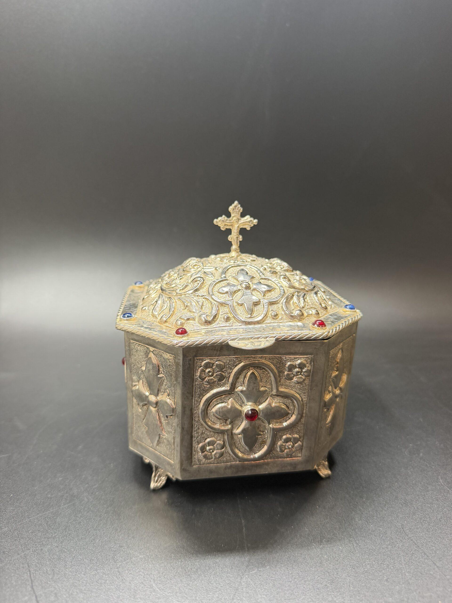 Silver plated Reliquary, Handmade Reliquary, Relic box, Catholic Reliquary, Orthodox Reliquary, Saint Relics, Church gift 0013 - Image 3