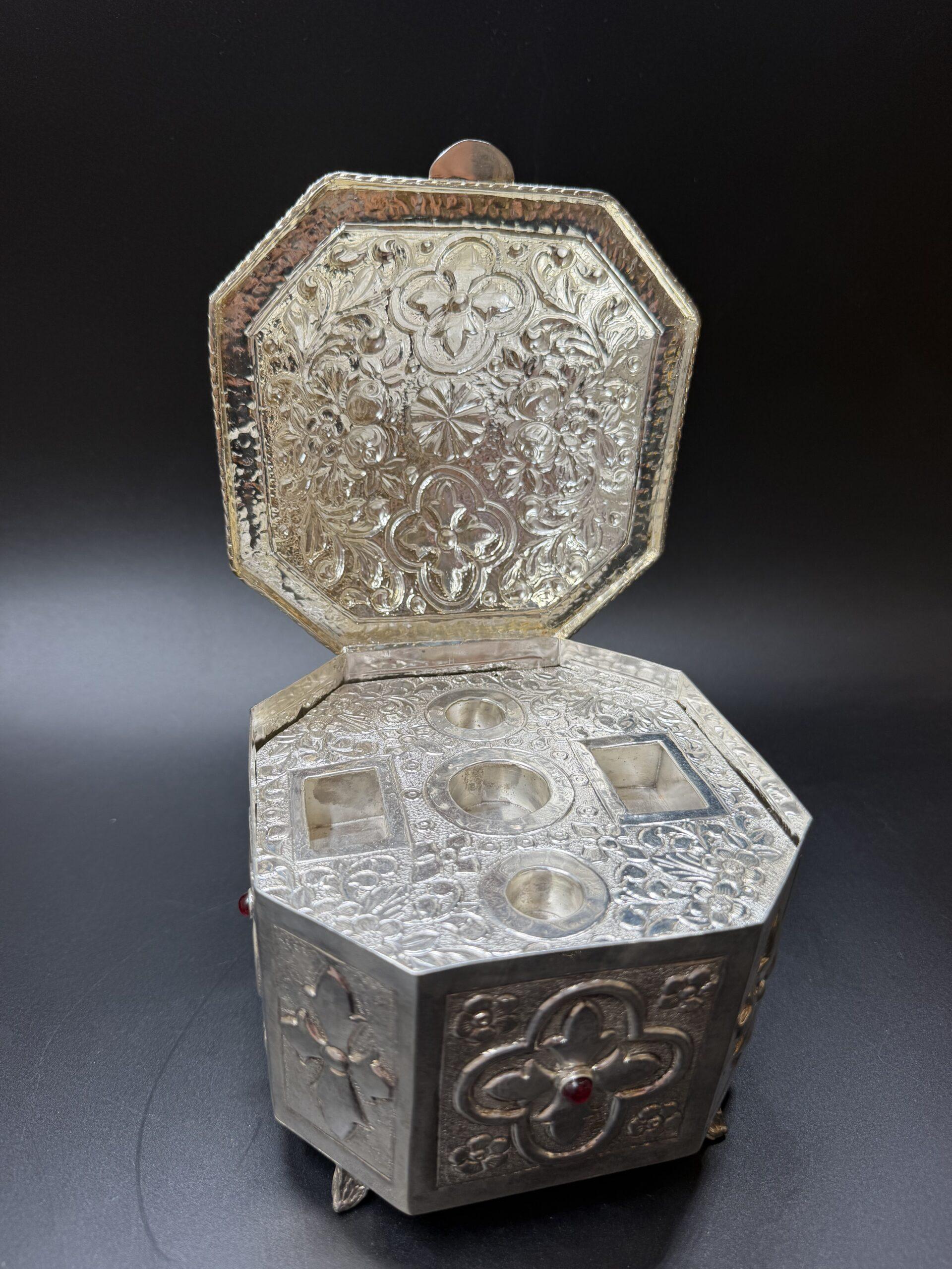Silver plated Reliquary, Handmade Reliquary, Relic box, Catholic Reliquary, Orthodox Reliquary, Saint Relics, Church gift 0013 - Image 4