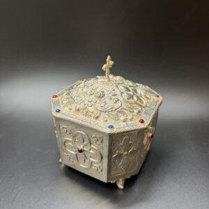 Silver plated Reliquary, Handmade Reliquary, Relic box, Catholic Reliquary, Orthodox Reliquary, Saint Relics, Church gift 0013