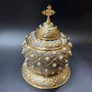 Reliquary with pearls, Handmade Reliquary, Relic box, Catholic Reliquary, Orthodox Reliquary, Saint Relics, Church gift 0012