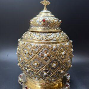 Reliquary with pearls, Handmade Reliquary, Relic box, Catholic Reliquary, Orthodox Reliquary, Saint Relics, Church gift 0018